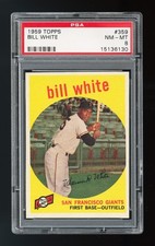 1959 Topps #359 Bill White Rookie Card (Potential HOF) PSA 8 with Mint corners