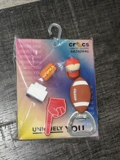 SPORTS TAILGATE 5 PACK CROCS ORIGINAL JIBBITZ CHARMS BRAND NEW UNIQUELY
