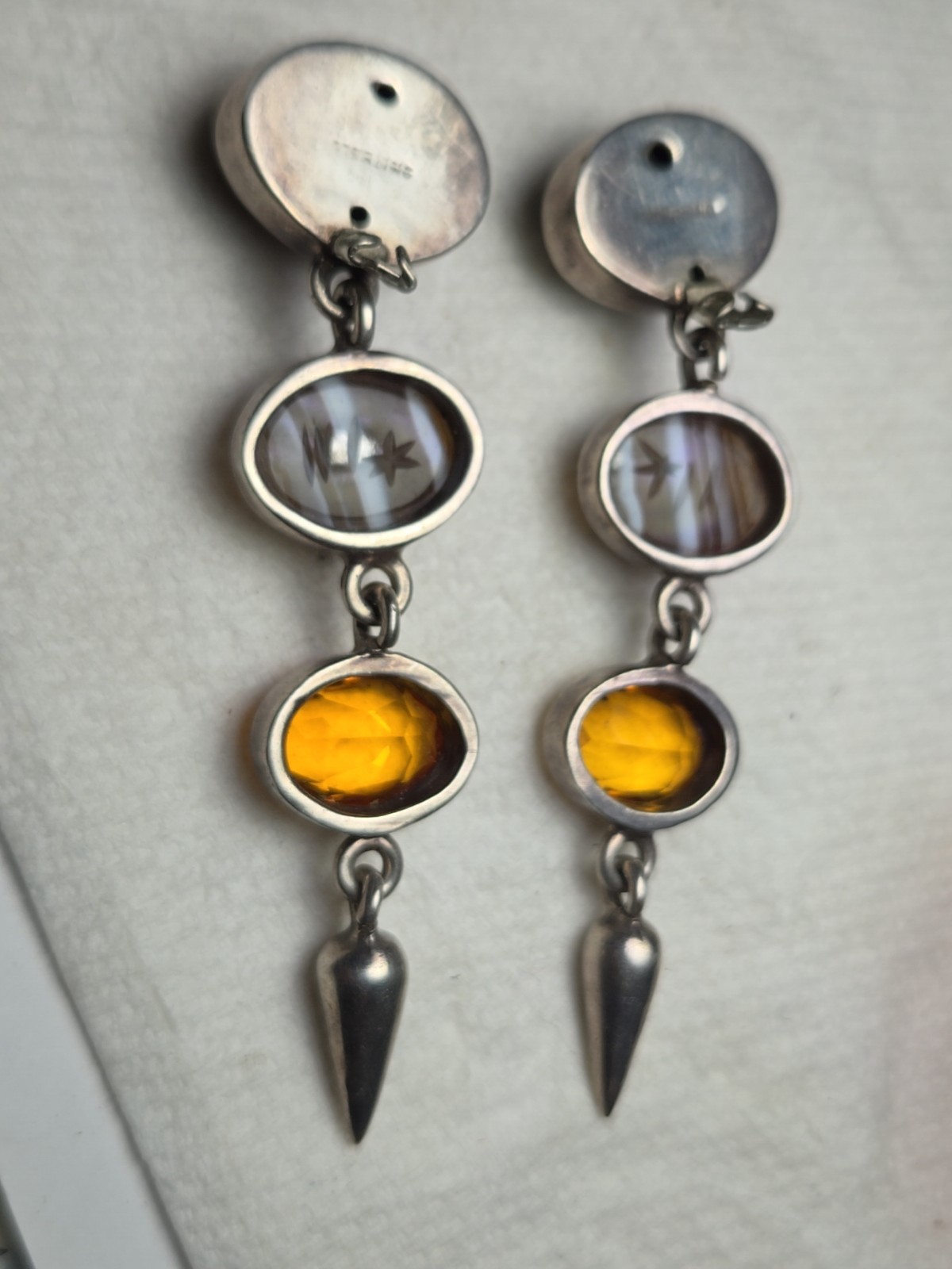 Beautiful Multi Colored Dangle Earrings Vintage 9… - image 7