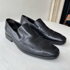 Bruno Magli Raging Black Leather Slip-On Loafers, Handmade in Italy, Size 10