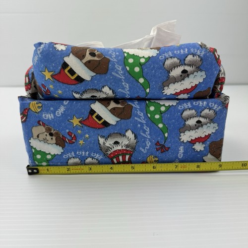 Christmas Couch Tissue Box Cover Dog Print Plush Mini Sofa Decor Gift - Picture 10 of 12