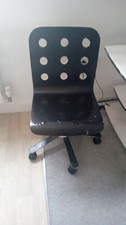 Black Operator/Task Office Chair Plastic Seat Metal Frame Swivel Wheels Gas Lift