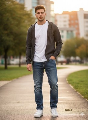 Answer Me Men s 38 X 32 Straight Fit Blue Denim Jeans