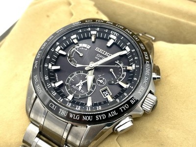 SEIKO ASTRON GPS Radio Wave Solar Men's Watch Black Dial 8X53-0AB0-2 Titanium