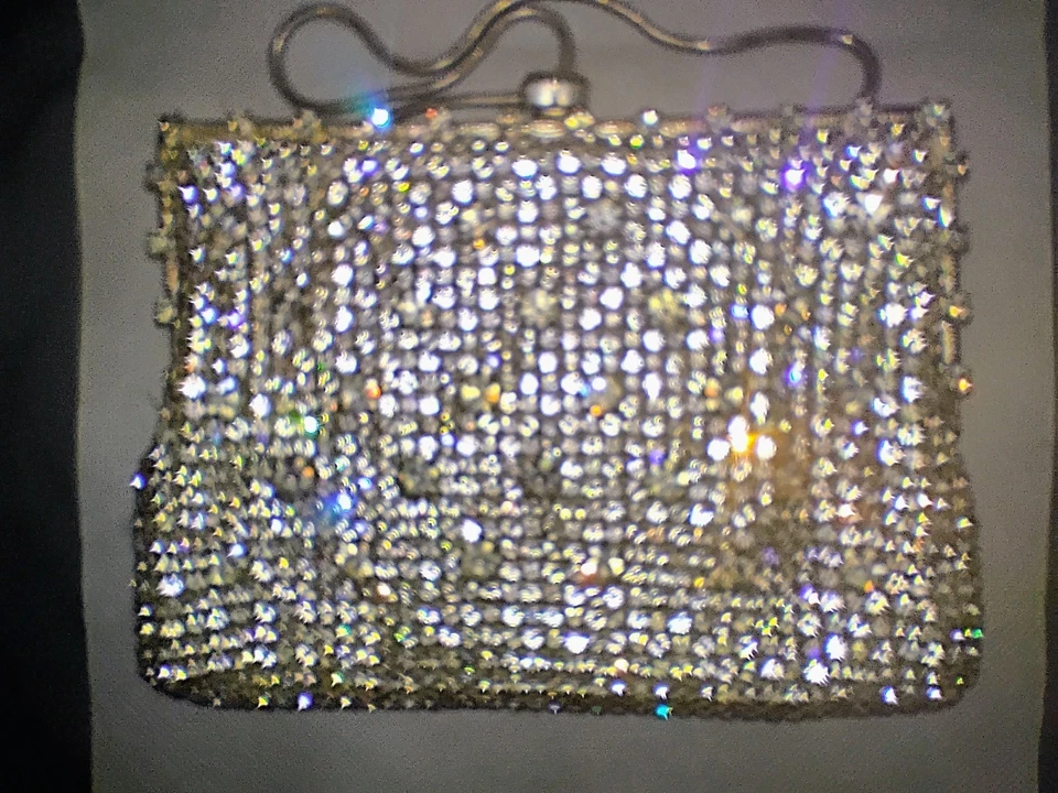 Antique Rhinestone 1920s Evening Bag, Purse, Mirror West Germany, WALBORG - Image 2 of 4