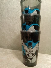 Lot Of 3 Batman Cups/ Distributed By Icup Inc. Printed In USA