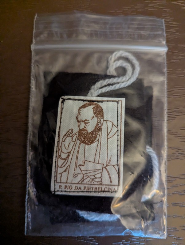 Padre Pio Large Cloth Scapular Unique