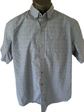 Van Heusen Flex Shirt Men's Medium 15-15 1/2 Blue Button Down Short Sleeve Pocke