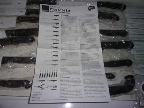Ronco Showtime Six Star Cutlery Knife Set Knives Shears Sharpener 25 Pieces - Picture 9 of 14