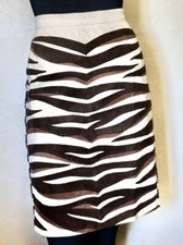 VALENTINO vintage suede leather animal print skirt 50