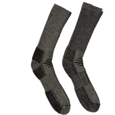 Mens Wool Blend Socks 2 Pair Size 10-13 Gray/Black Made in the USA
