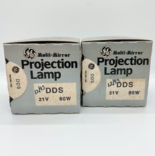 Lot of 2 GE Multi-Mirror Projection Lamp Bulb DDS 21V 80W Vintage Stock/Package