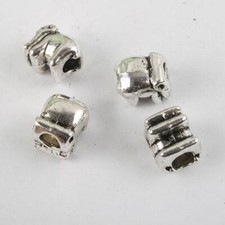 15pcs dark silver-tone elephant bead bracelet 8312