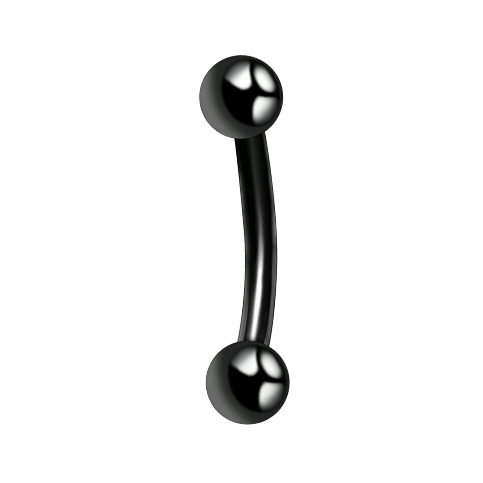 Eyebrow Bar Curved Anodized Black Helix Rook Snug Tragus Daith Barbell 16g 8mm
