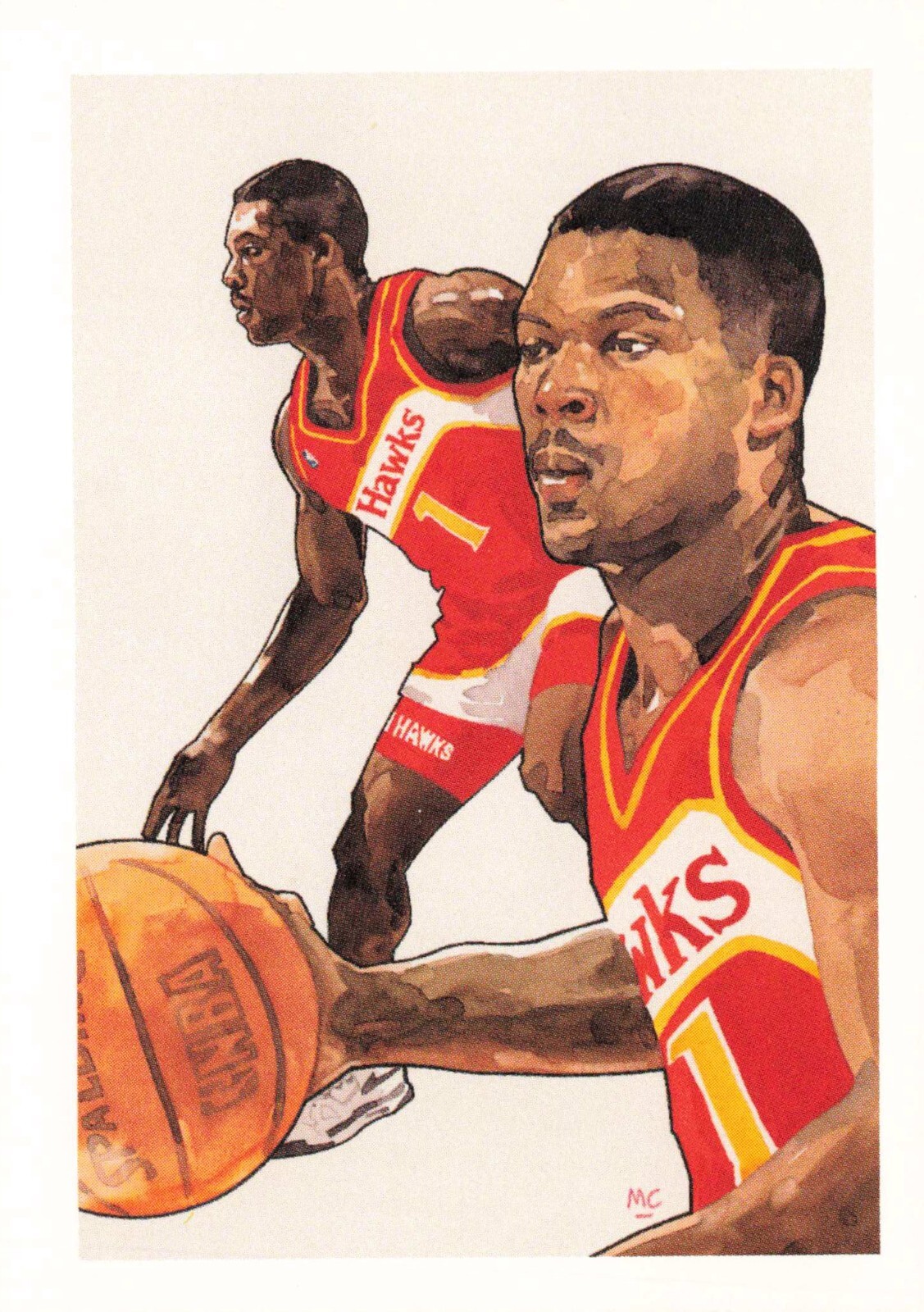 Travis Mays #503 1991-92 NBA Hoops Atlanta Hawks Illustrated Card