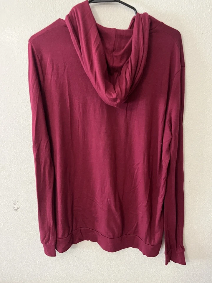 Женская толстовка с капюшоном Express One Eleven темно-бордовая слива размер S - Изображение 3 из 4