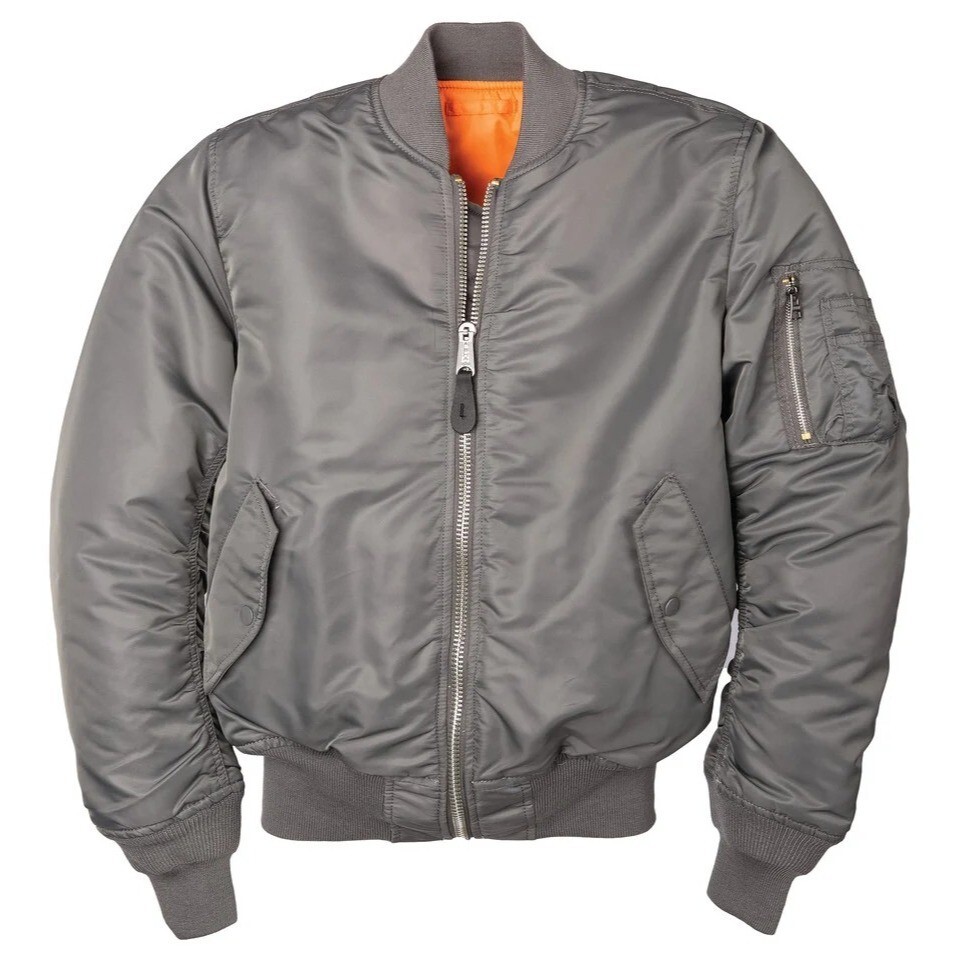 Alpha Industries Men's MA-1 Flight Bomber Jacket in Gun Alpha Industries Men's MA-1 Flight Bomber Jacket in Gun