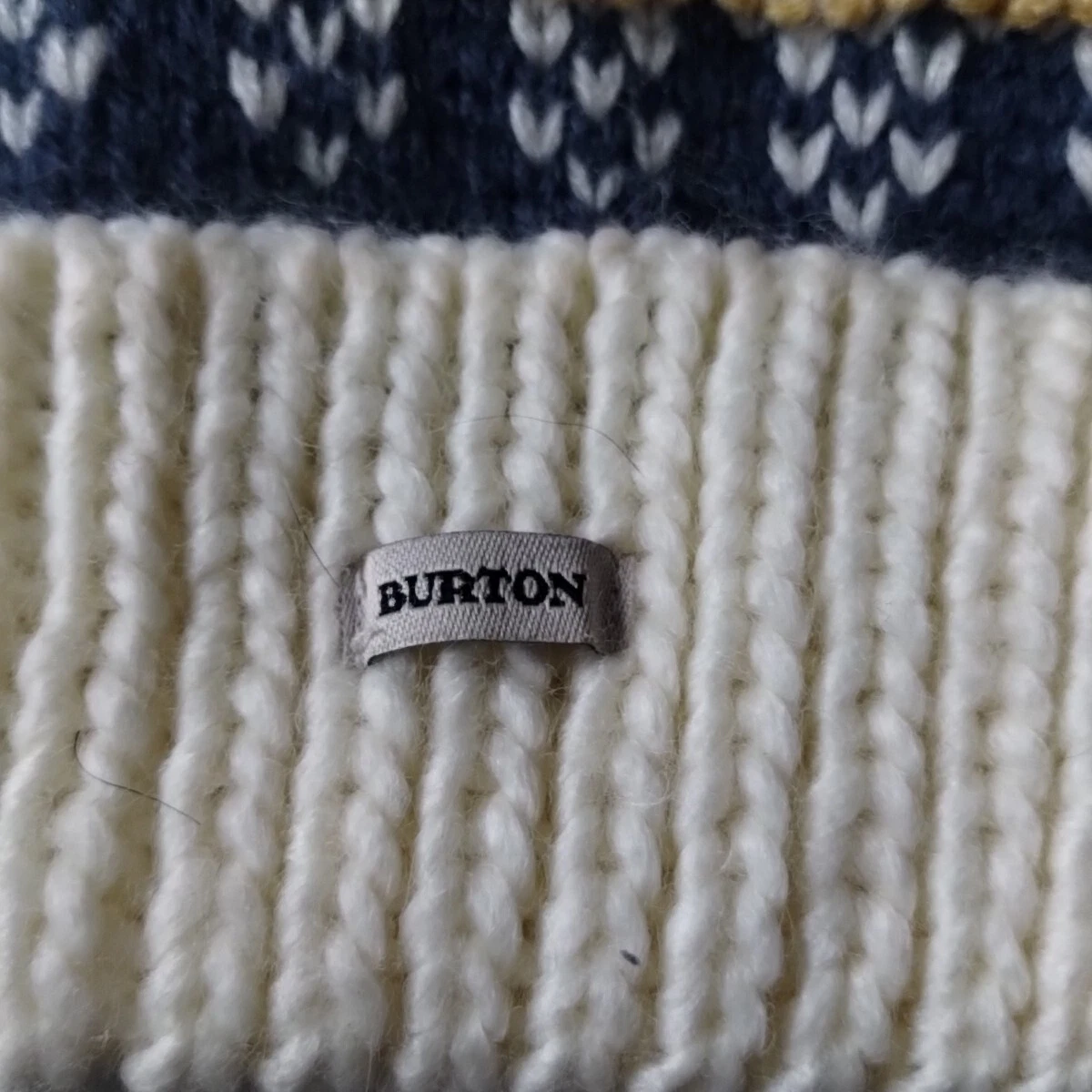burton knit winter hat ski snowboard fair isle pom warm 