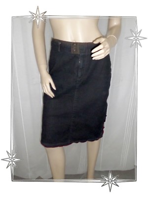 Jupe Droite Fantaisie Jean Marithé François Girbaud - Taille 38, Occasion Très Bon état