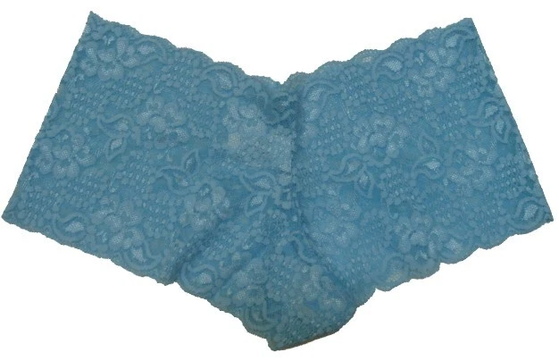 Pantalones cortos elásticos de encaje para niño descarados festoneados ropa interior bragas azules 2637 Plus 1X/2X Foto 3 de 4