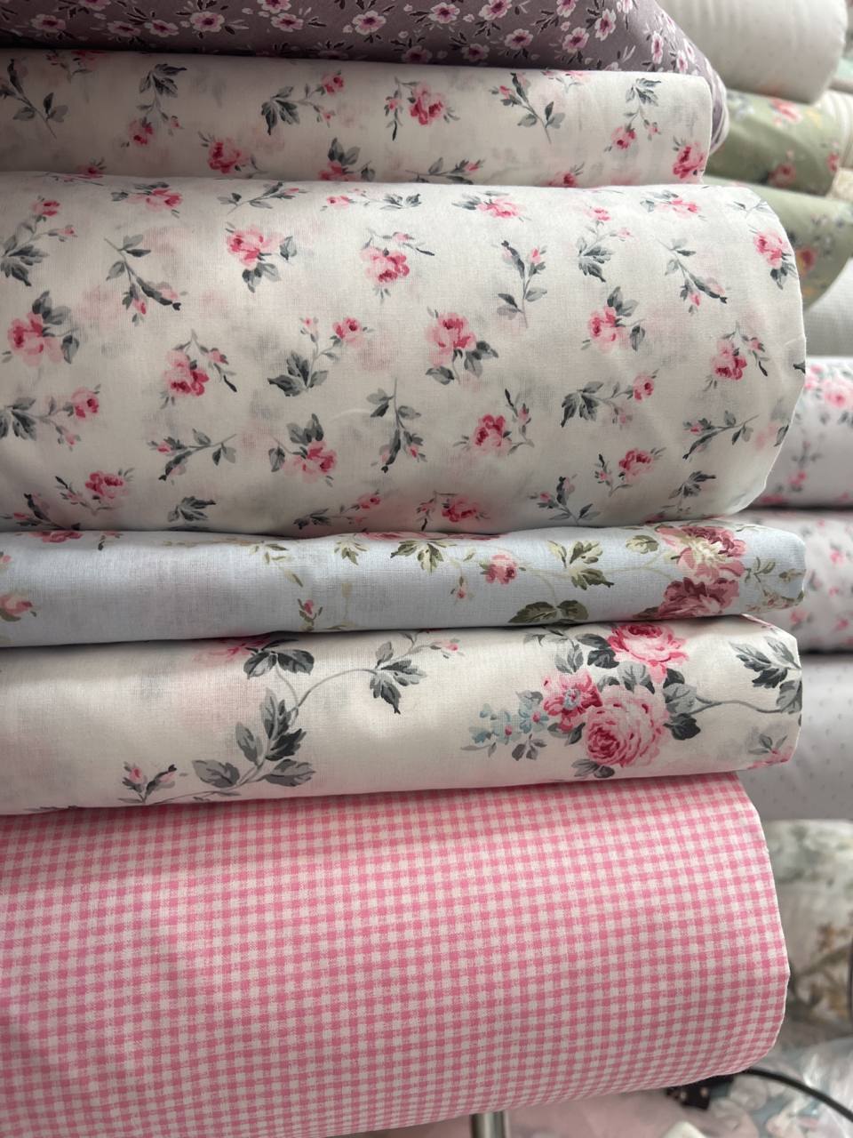 Shabby Chic Style Fabric Rose print on White Background Width 240cm eBay