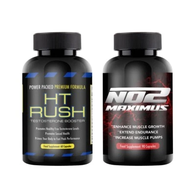 HT RUSH ,NO2 MAXIMUS Ht Rush 60 capsules and No2 Maximus 90 capsules NEW AND SEALED -Updated 2023