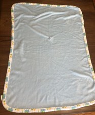 Blue Le Bebe Favorite Baby Blanket Turtle Trim 39  x29  