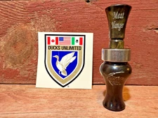 Echo Calls Acrylic Meat Hanger Double Reed Mallard Duck Call--Black Gold Pearl