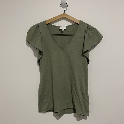 Witchery Womens Olive Green Top Blouse Size XXS 2XS Casual cotton viscose  Australia