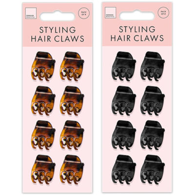 Kleine Haarkrallen - verschiedene 8er-Pack-Clips Griffe Styling Lockenklemmen stark 3 cm