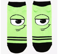 Disney Pixar Monsters, Inc. Mike Wazowski No-Show Socks Shoe Size 4-10