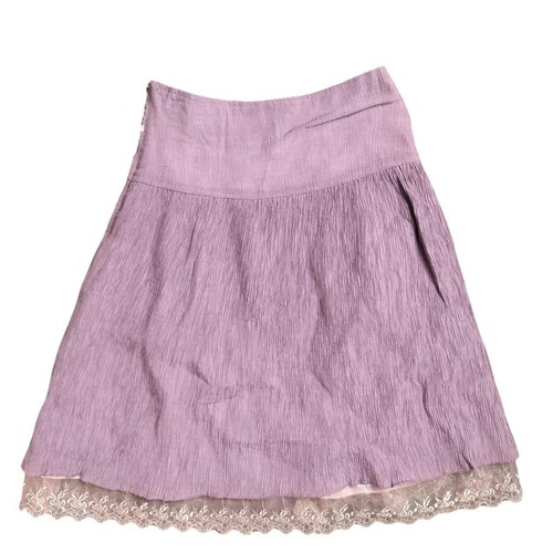 Vintage 00s Purple Lacy Fairy Knee Length A Line Skirt Lined Size 8 - Picture 3 of 6