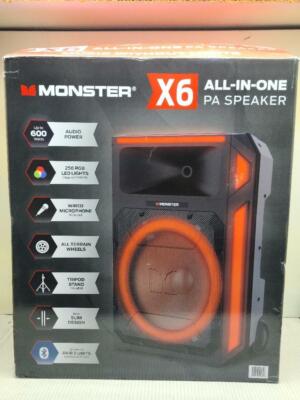 Monster X6 All-in-One PA Bluetooth Speaker System 600W with Tripod  Microphone