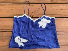 VTG Victorias Secret Gold Label Blue White Camisole Slip Womens Medium