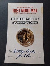 JERSEY 2014 ''Make Me A Soldier'' WW1 Gold Plated 50p Coin + COA. GETTING READY