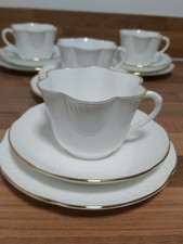 Crown Staffordshire "Petite Gold" Tea Set For Four