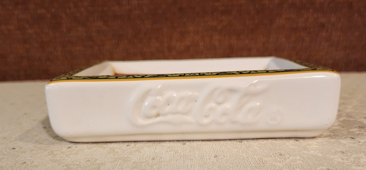 Vintage Ceramic Coca Cola Soap Dish,  Trinket/Coin Holder Collectable Coke Lover
