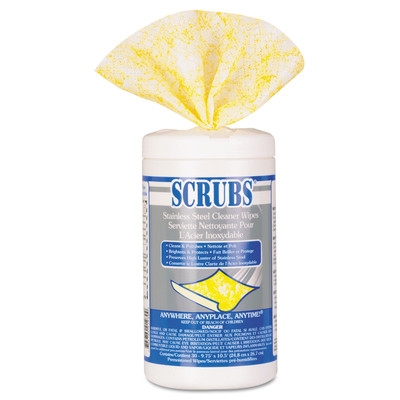 #ad Scrubs Stainless Steel Cleaner Towels 9 3 4 x 10 1 2 30 Canister 91930 $20.05