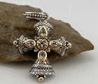 Barbara Bixby 18k Yellow Gold & Sterling Silver Cross Pendant Enhancer