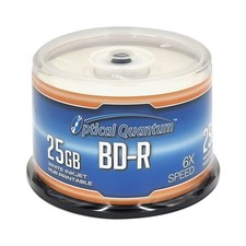 OQBDR06WIP-H-50 6X 25 GB BD-R White Inkjet Printable Single Layer Blu-Ray Rec...