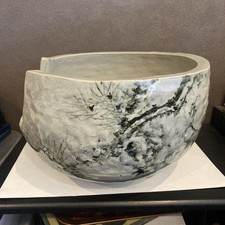 Tea Ceremony Chanoyu Pine Tree Furo Ceramic Brazier Binkake 松の絵風炉・茶道具・美品