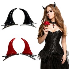 Halloween Devil Horn Hair Clips 4Pcs