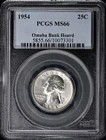 1954 25C Washington Quarter PCGS MS66