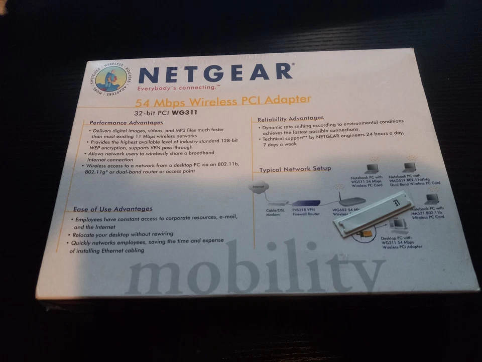 Netgear Wireless PCI Adapter 54 MBPS WG311NA - New/Sealed - Image 2 of 2
