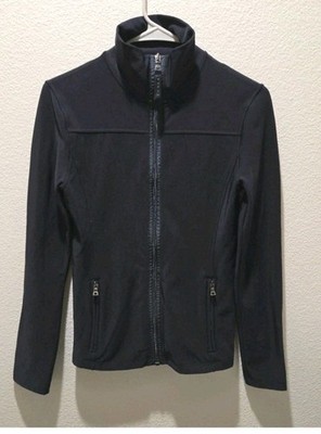 Prada Women's Black Linea Rossa Full Zip Polyester Jacket Made in Italy Size S