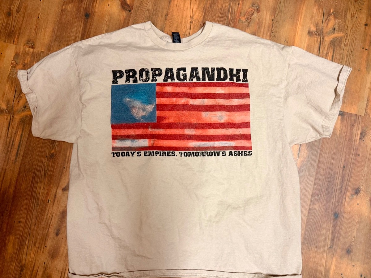 propagandhi xxl t-shirt white/off color todays empire tomorrows ashes