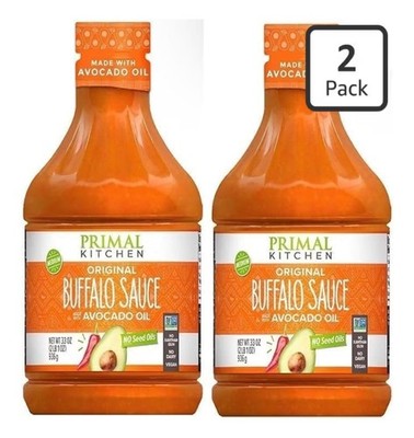 Primal Kitchen Original Buffalo Sauce 33 oz Made with Avocado Oil 2 Pack New