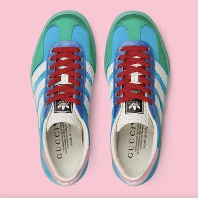 adidas gazelle silver green womens Gucci Adidas Gazelle Sneakers – Justin Reed main image 1