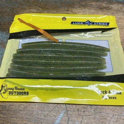 PRIMAL CHASE FISHING LURE CO Luck E Strike senko style 5.25” worm Watermelon Red 8 count pack