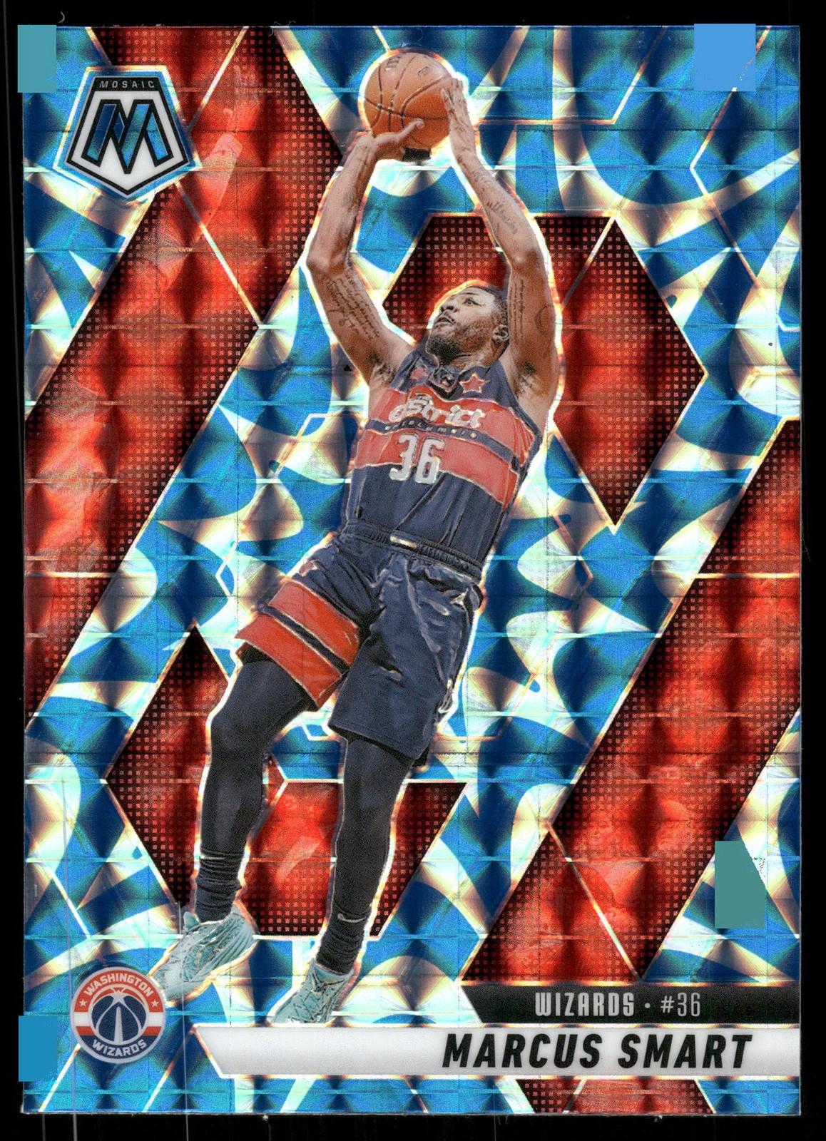 2024-25 Panini Mosaic #5 Marcus Smart Reactive Blue Mosaic Washington Wizards